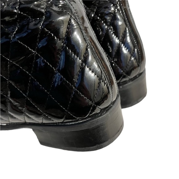 STUART WEITZMAN Black Patent Knee High  Quilted Riding Boots Size 8 - Picture 9 of 10